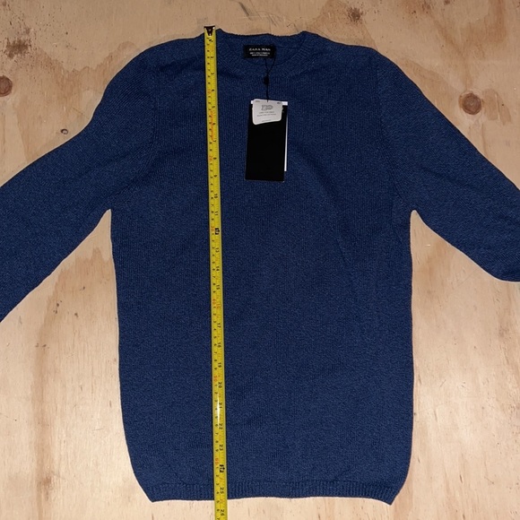 Zara Man navy crew neck sweater size S - Picture 3 of 5